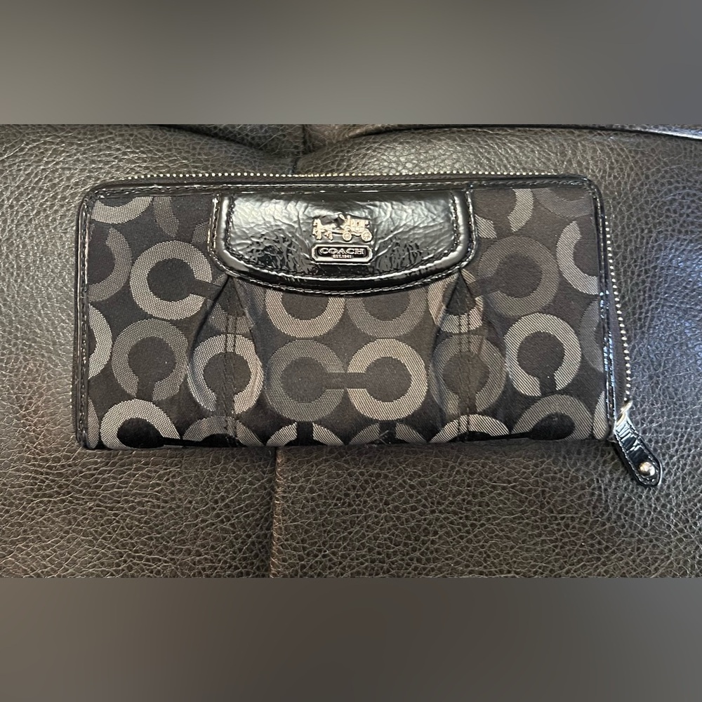 Used Black/Gray Coach Wallet